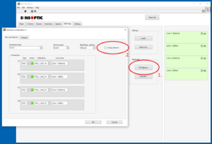 Hardware configuration dialog window
